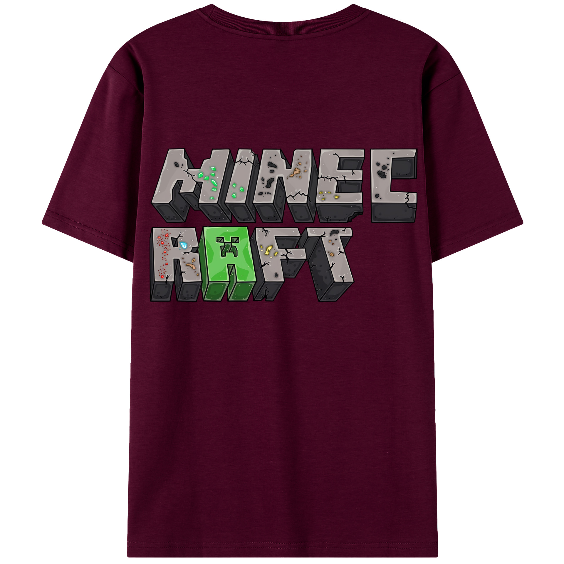 （画像用） マインクラフト ブロックの世界 Minecraft MC Block world レディース半袖Tシャツ(バックプリント)